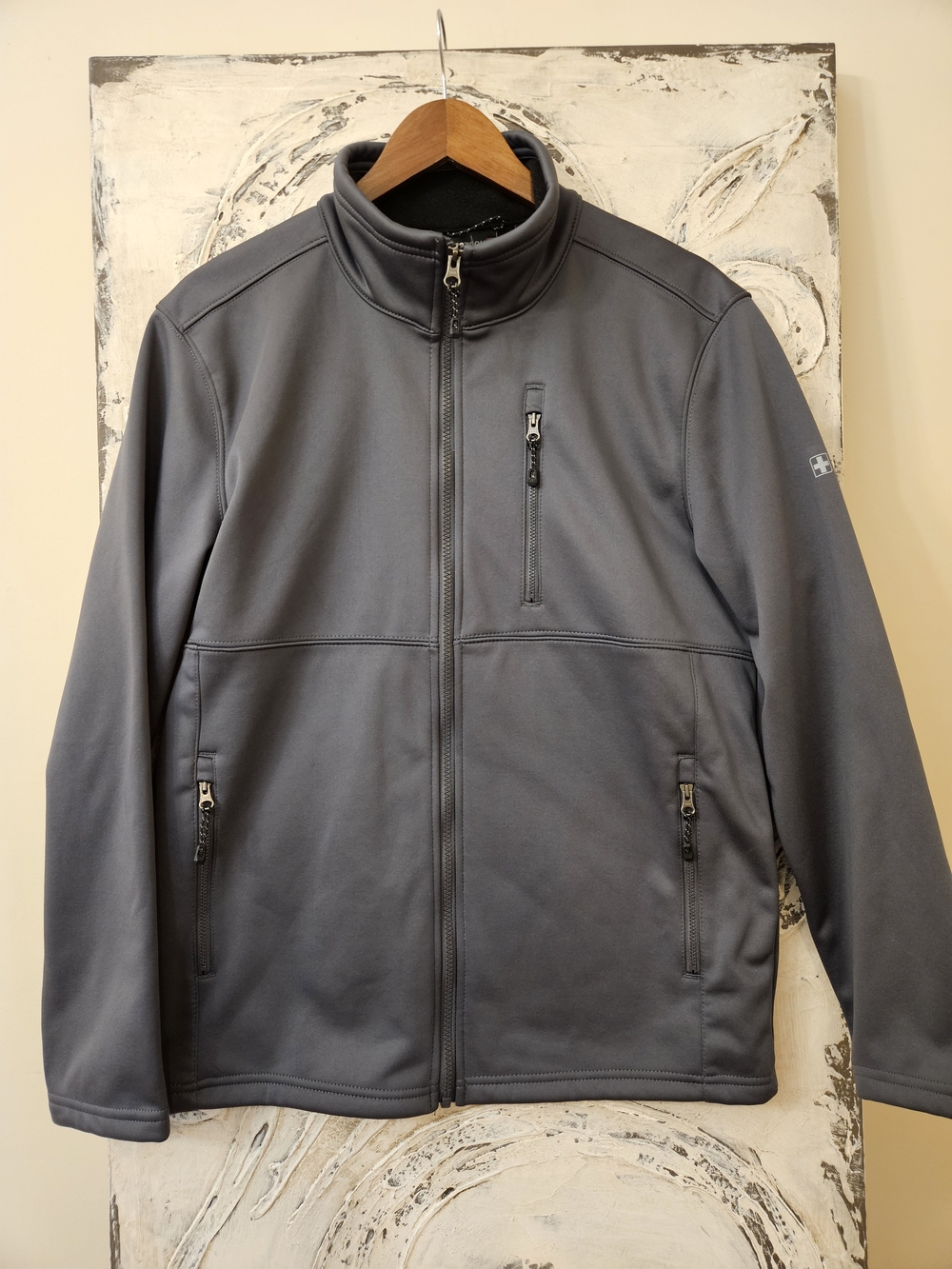 Swiss Tech Men's Gray Full-Zip Performance Softshell Jacket